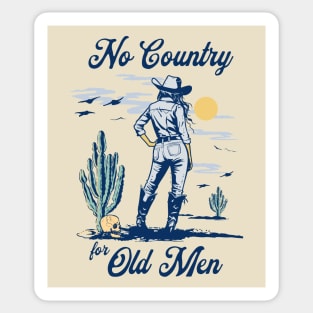 No Country for Old Men Feminist Pro Choice Vintage Cowgirl Sticker